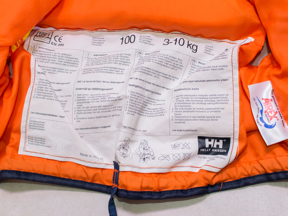 HELLY HANSEN KAPOK KAMIZELKA KAJAK NIEMOWLE 3-10KG Zakres masy ciała 10 kg