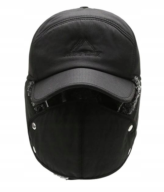 ZIMOWA CZAPKA Z DASZKIEM KOMINIARKA MASKA FUTERKO Rozmiar uniwersalny