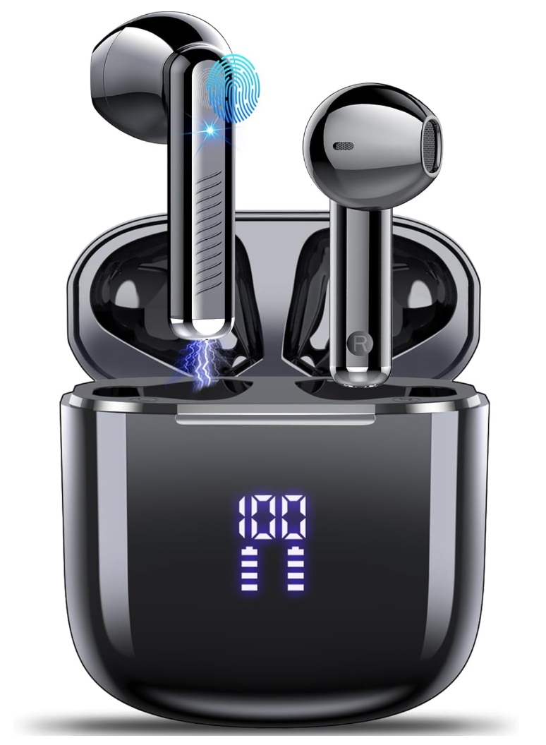 Sluchátka do uší bezdrátová Bluetooth pro sportovní běhání IPX-7 černá