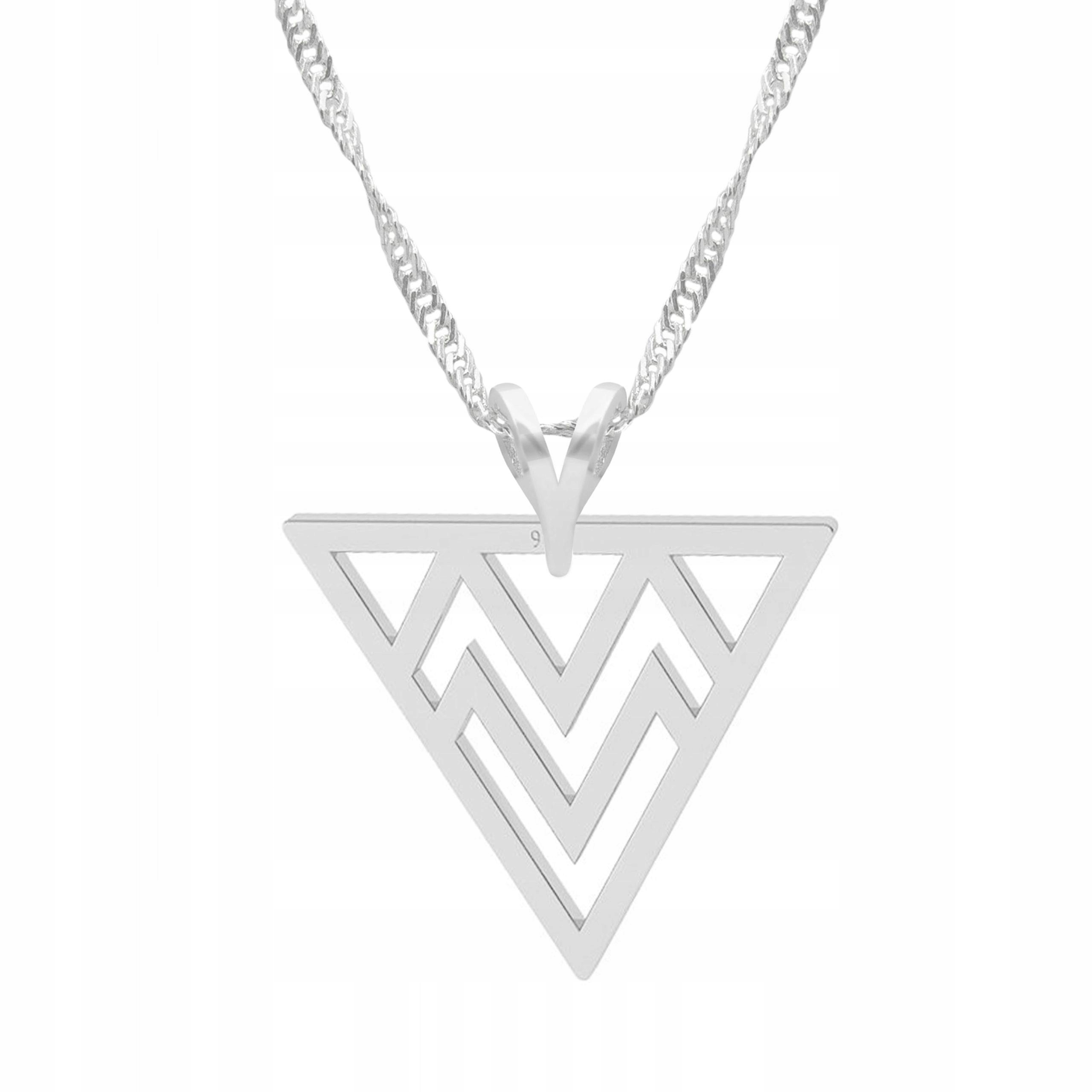 Stříbrný náhrdelník Trojúhelníky Vzor Úhel Geometrické postavy Stříbro 925