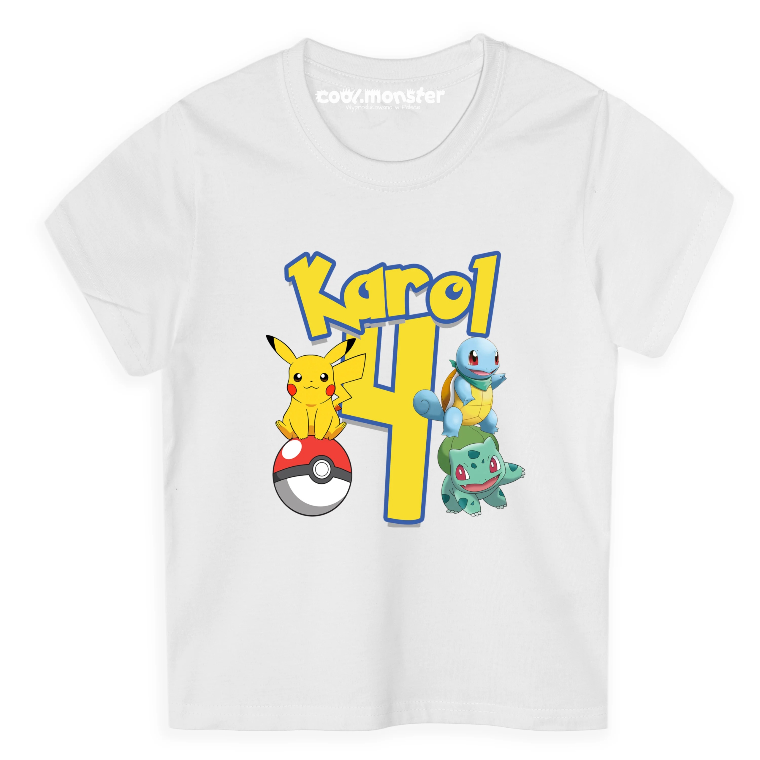 Pokémon Detské tričko T-Shirt s menom a číslom Darček k narodeninám