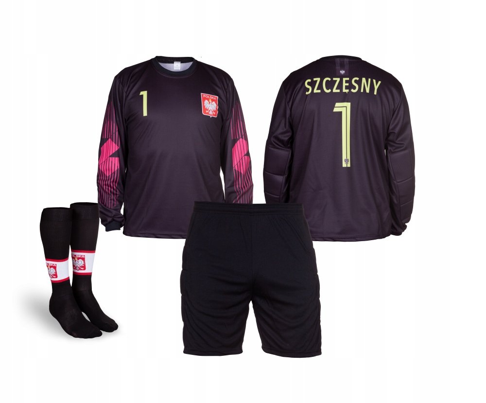 Brankářská souprava Szczęsny , černé brankářské kraťasy , krátké štulpny vel. 140