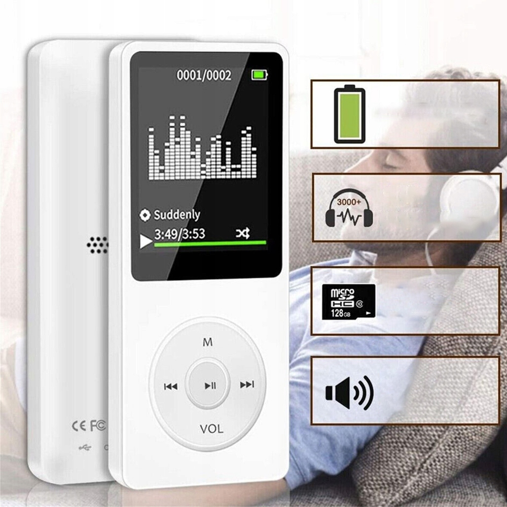 ODTWARZACZ MP3 Z LCD Z SŁUCHAWKAMI SŁUCHAWKI WYŚWIETLACZ MUZYKIDO PIOSENEK Marka bez marki