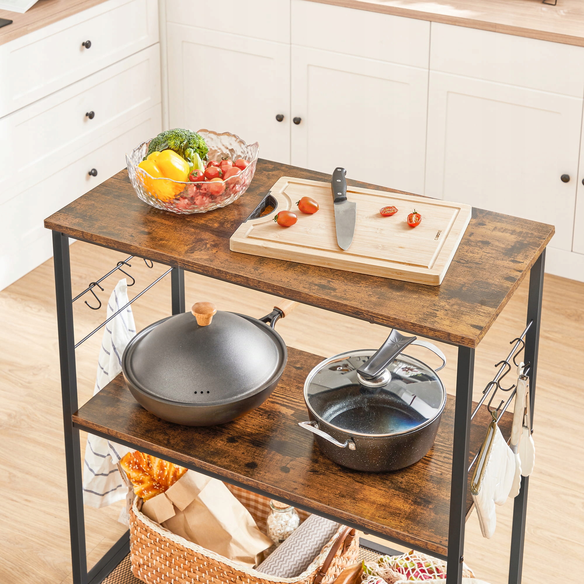 Szafka KUCHENNA LOFT INDUSTRIALNA 90cm STALOWA brąz 3 PÓŁKI POJEMNA DUŻA Wysokość mebla 90 cm