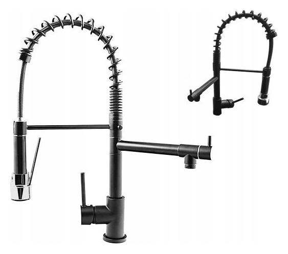 Kuchynská Batéria 2 Vývody Čierna pre granitový drez