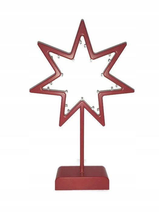 

Dekoracja Led Gwiazda na stojaku Timer 6h czerwona