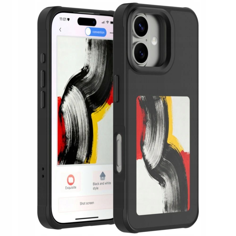 Etui E-Ink 4smarts z wyświetlaczem Nfc Qi2 do iPhone 17 czarny