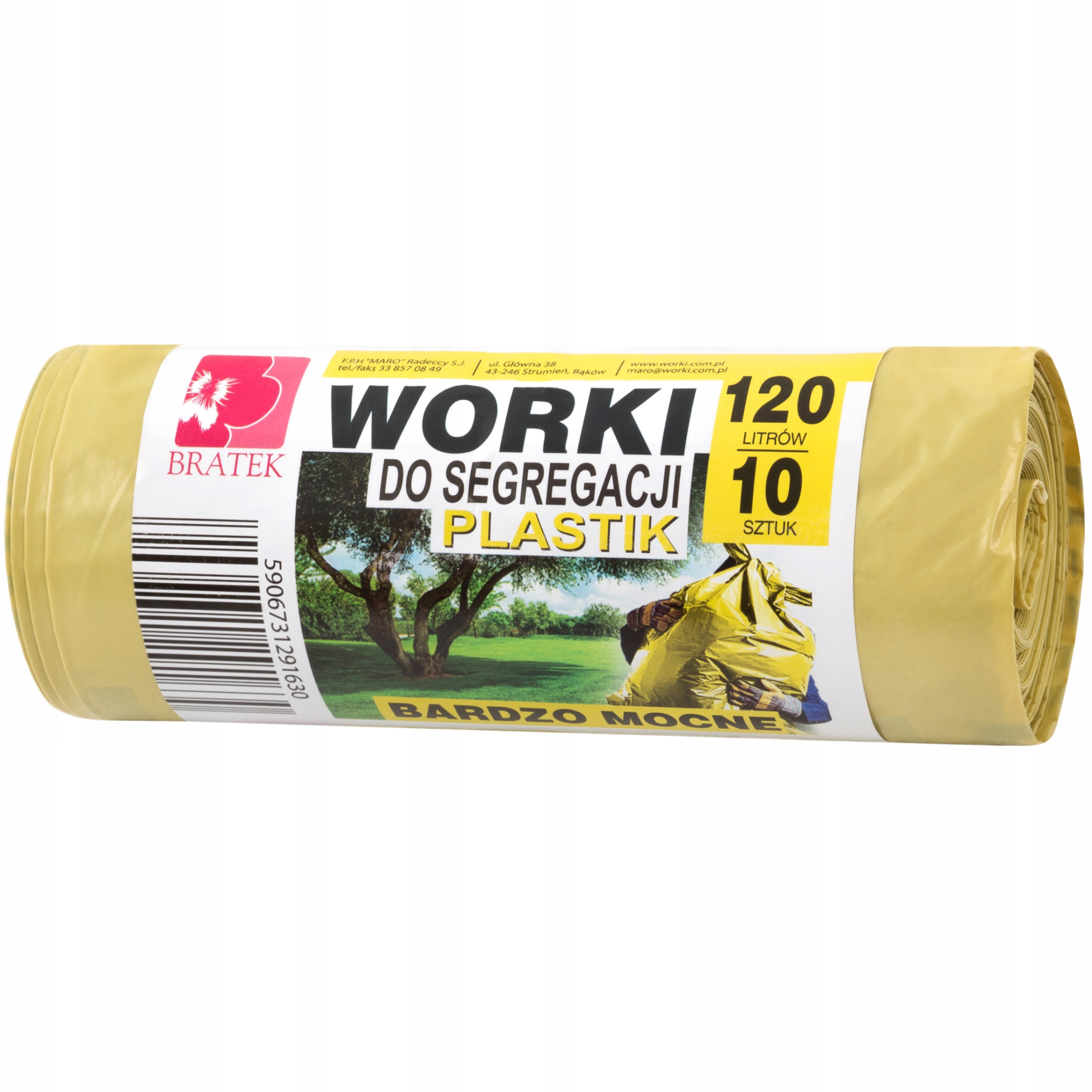 

Worki na śmieci Żółte do segregacji Plastik 120L