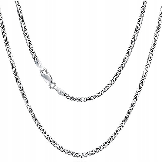 Stříbrný řetízek pánský byzantský královský náhrdelník stříbro 925 60 cm