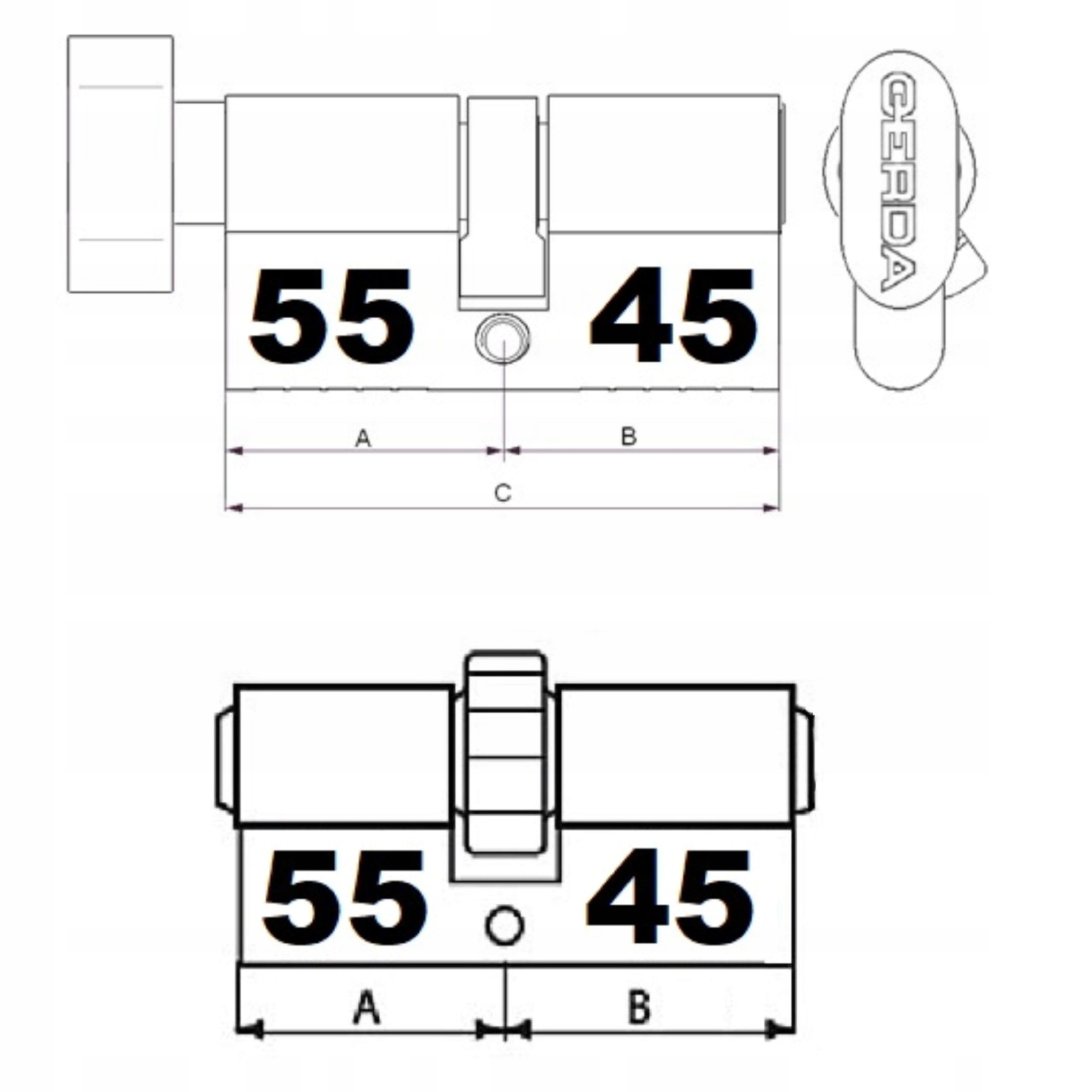 KOMPLET WKŁADEK GERDA H PLUS Z GAŁKĄ G55/45 ZĘBATKA 45/55 Marka Gerda