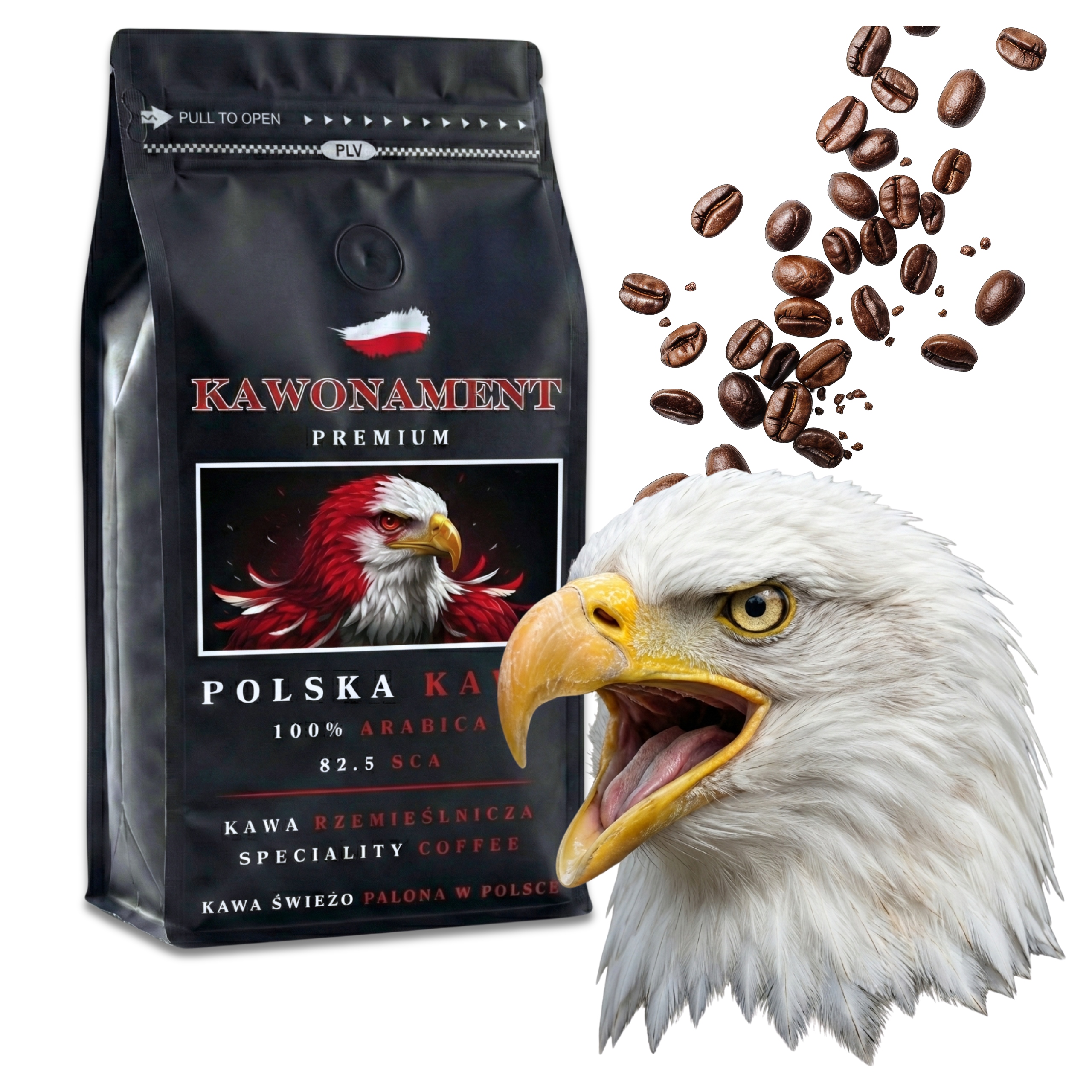 Levně Káva zrnková 1 kg Brazílie 100% Arabica Čerstvě pražená Polská Káva Kraftová