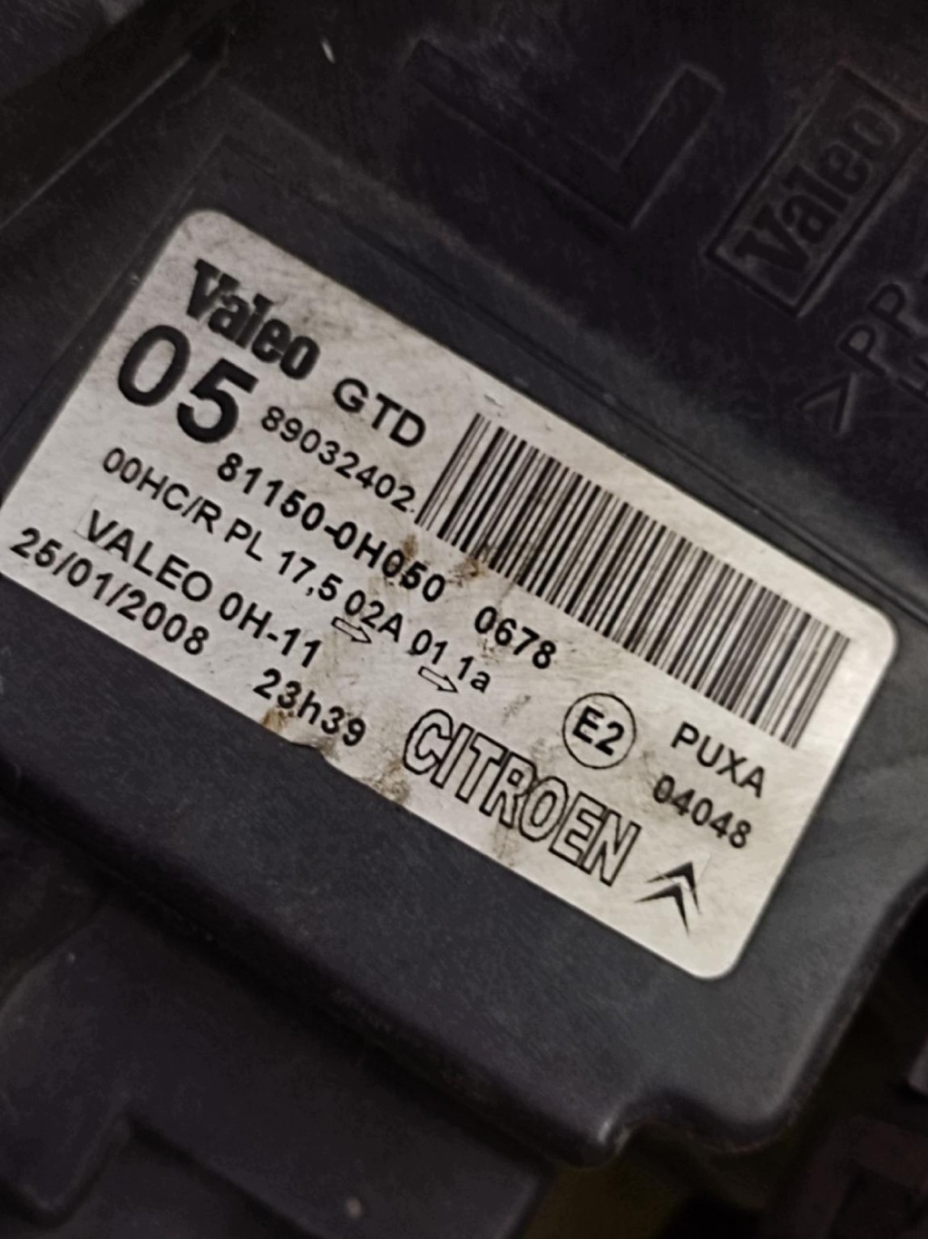CITROEN C1 REFLEKTOR licht links vorne 89032402