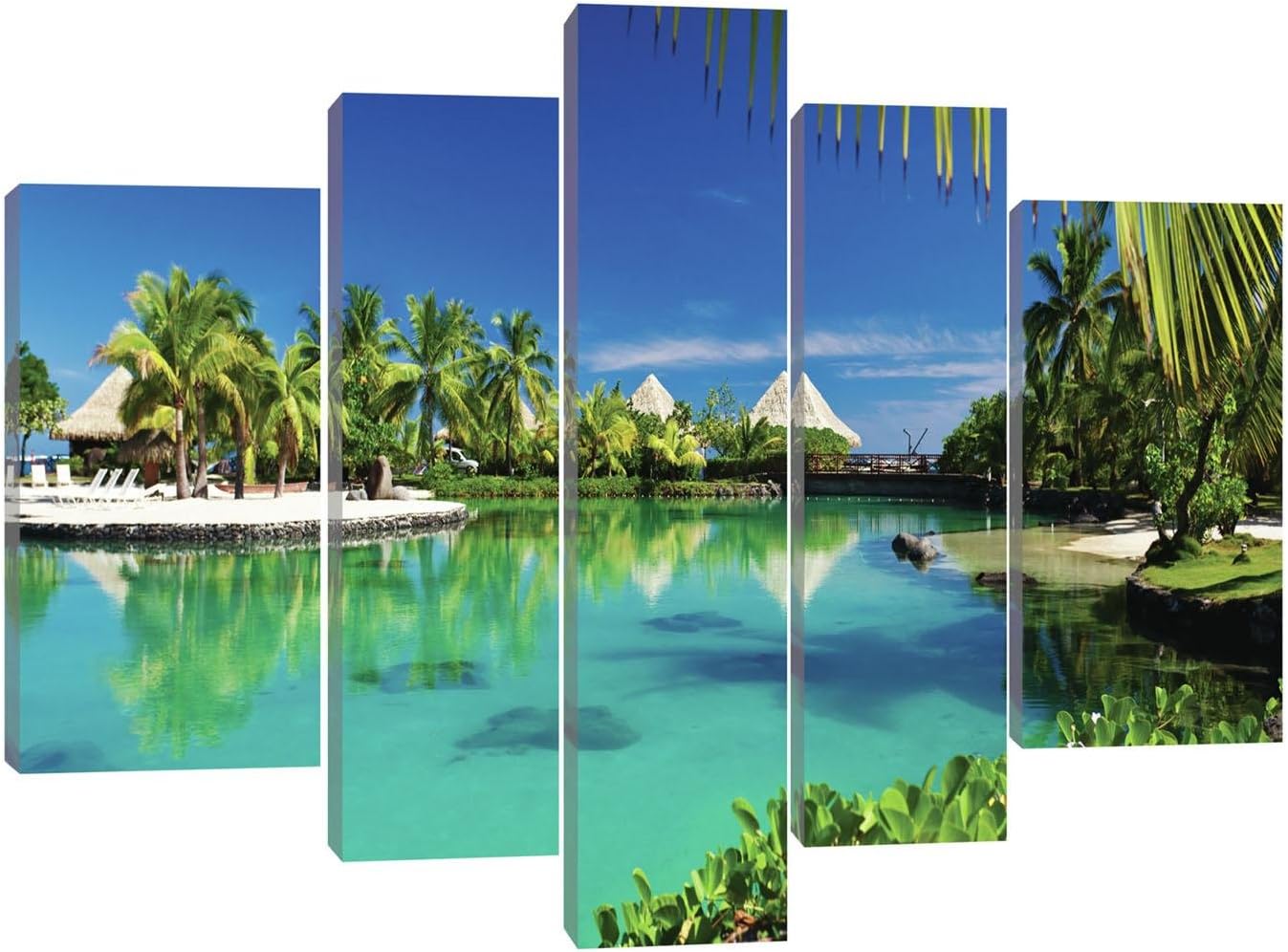 Obraz 170x100 Tropický raj lagúna pláž palmy oceán odpočinok slnko