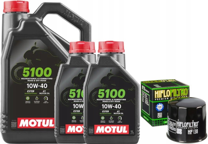 Filtr HF138 Olej 10v40 Motul 5100 Suzuki GSX1400