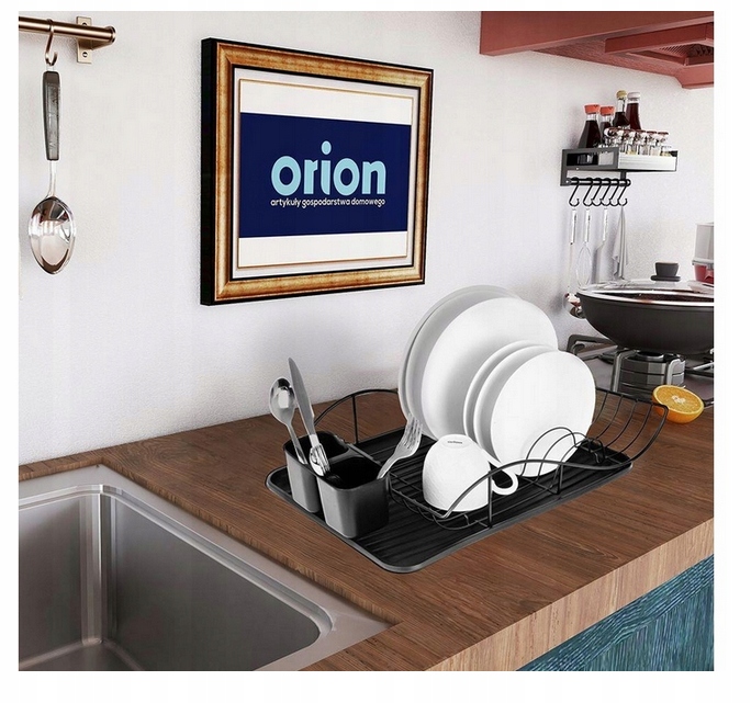 SUSZARKA CZARNA NACZYNIA TALERZE OCIEKACZ NACZYŃ Szerokość produktu 31 cm