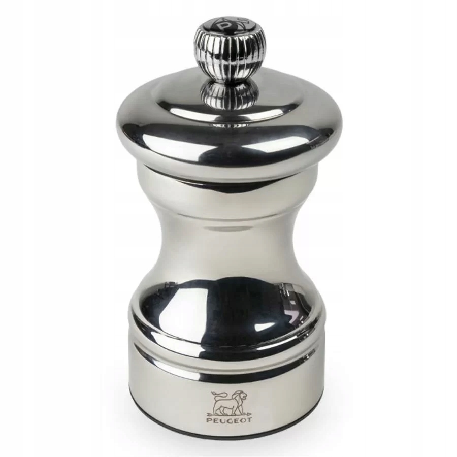 Mlynček na korenie kovový ručný Bistro Shiny strieborný Peugeot 10 cm