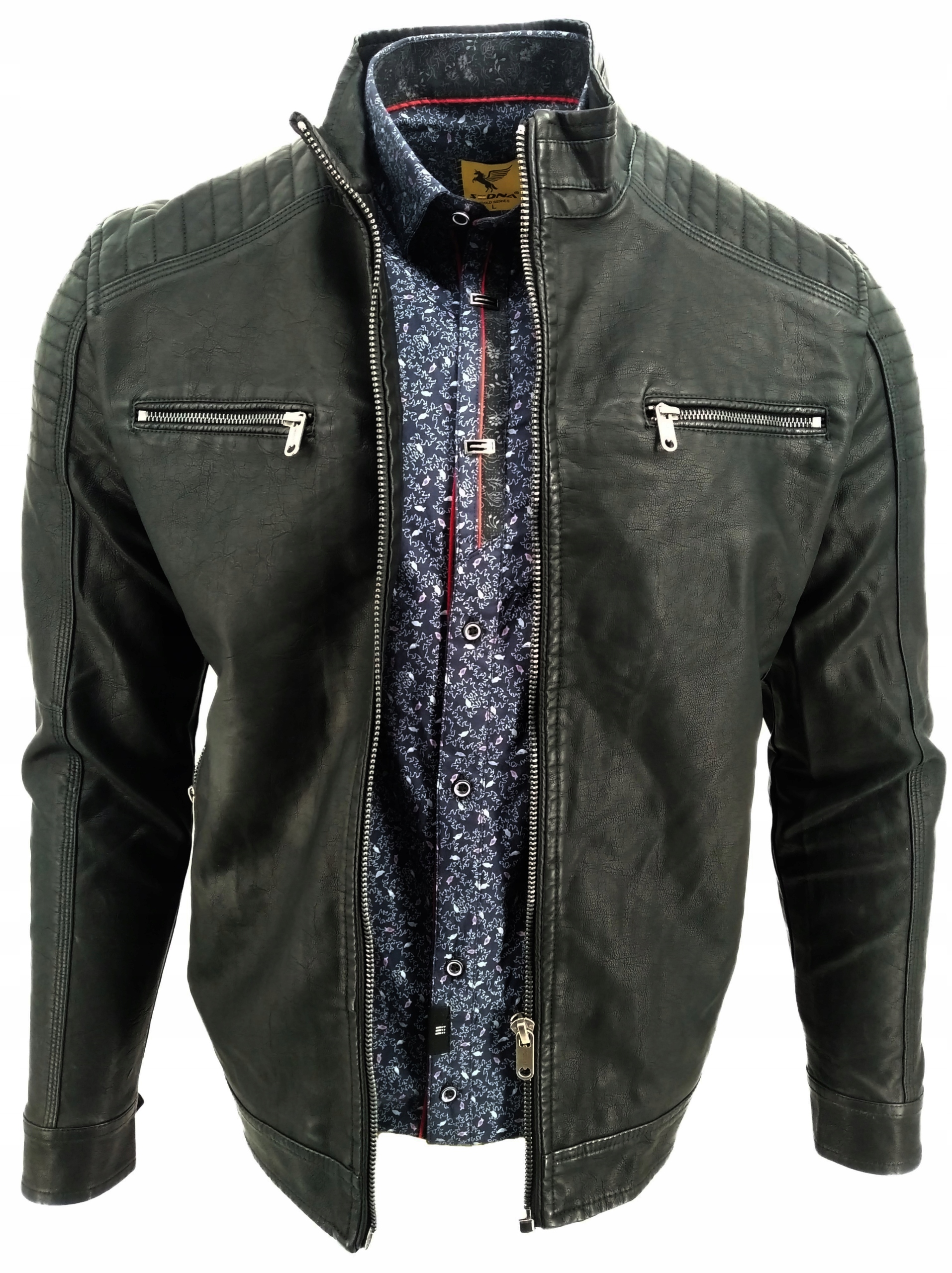 Pánská Přechodová Bunda Z Eko Kůže Černá, Velikost L