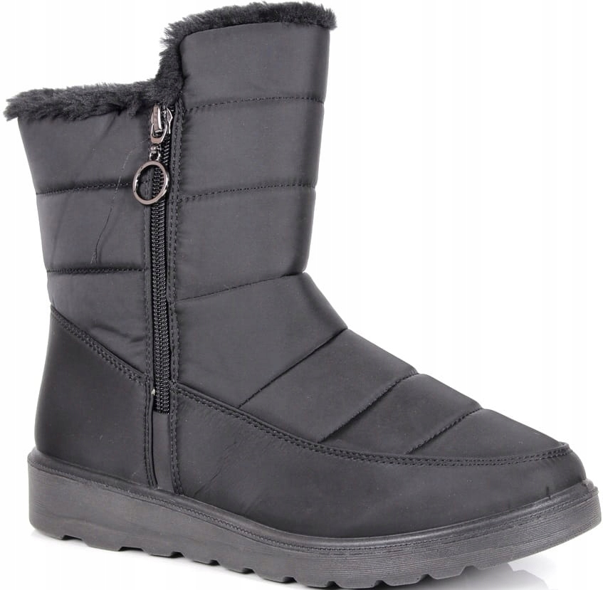 Sněhule Zimní Boty Kožíšek Černé Pohodlné Módní