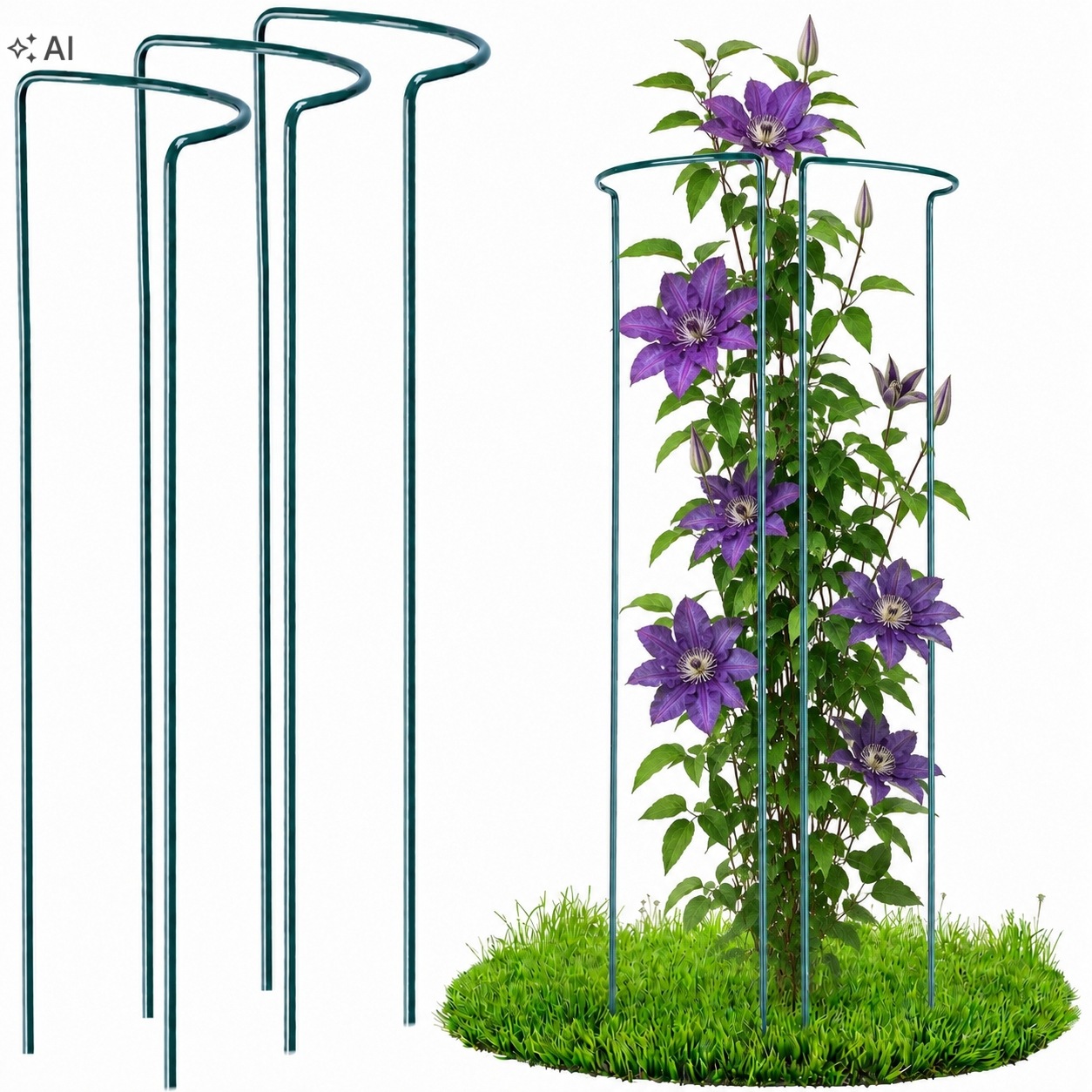Opora Pro Rostliny 115cm Květiny Hortenzie Zahradní Kovová Polský