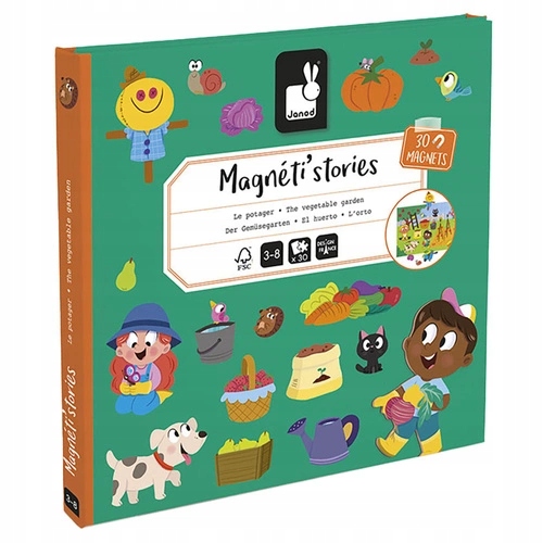 Magnetyczna układanka W ogródku Magneti'stories, dla dzieci, 3 lata+, Janod