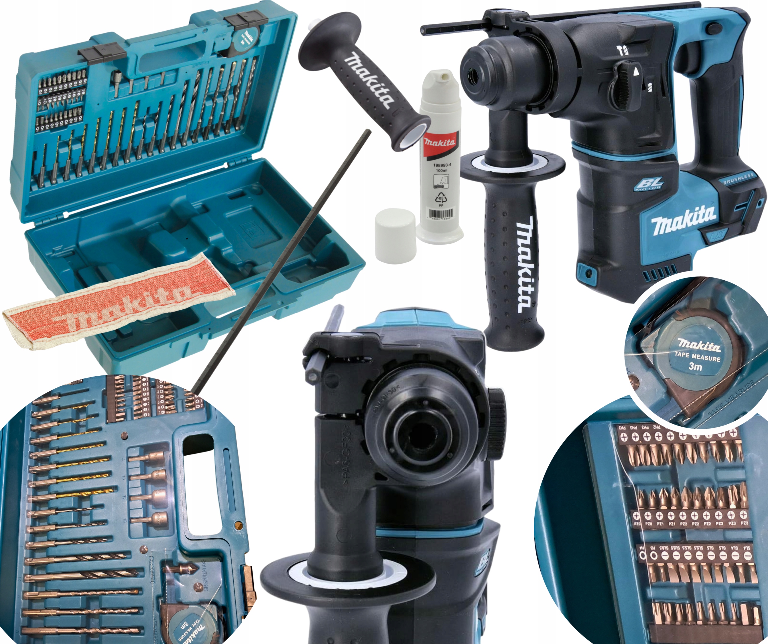 Młotowiertarka Makita DHR171Z Sds Plus 18 V Walizka Bity Wiertła Akcesoria