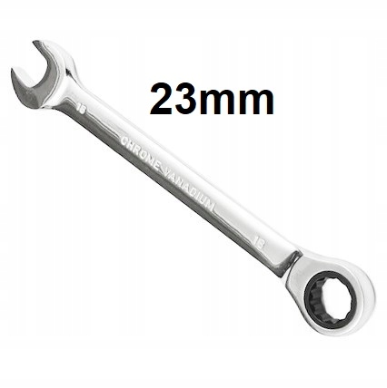 

Klucz płasko-oczkowy z grzechotką 23mm CrV chrom