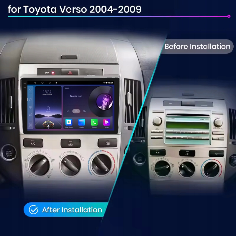 RADIO ANDROID 13 TOYOTA COROLLA VERSO 2004-2009 ANDROID AUTO CARPLAY 4G/64G Model TOYOTA COROLLA VERSO Android AUTO/CarPlay / 4G+64G