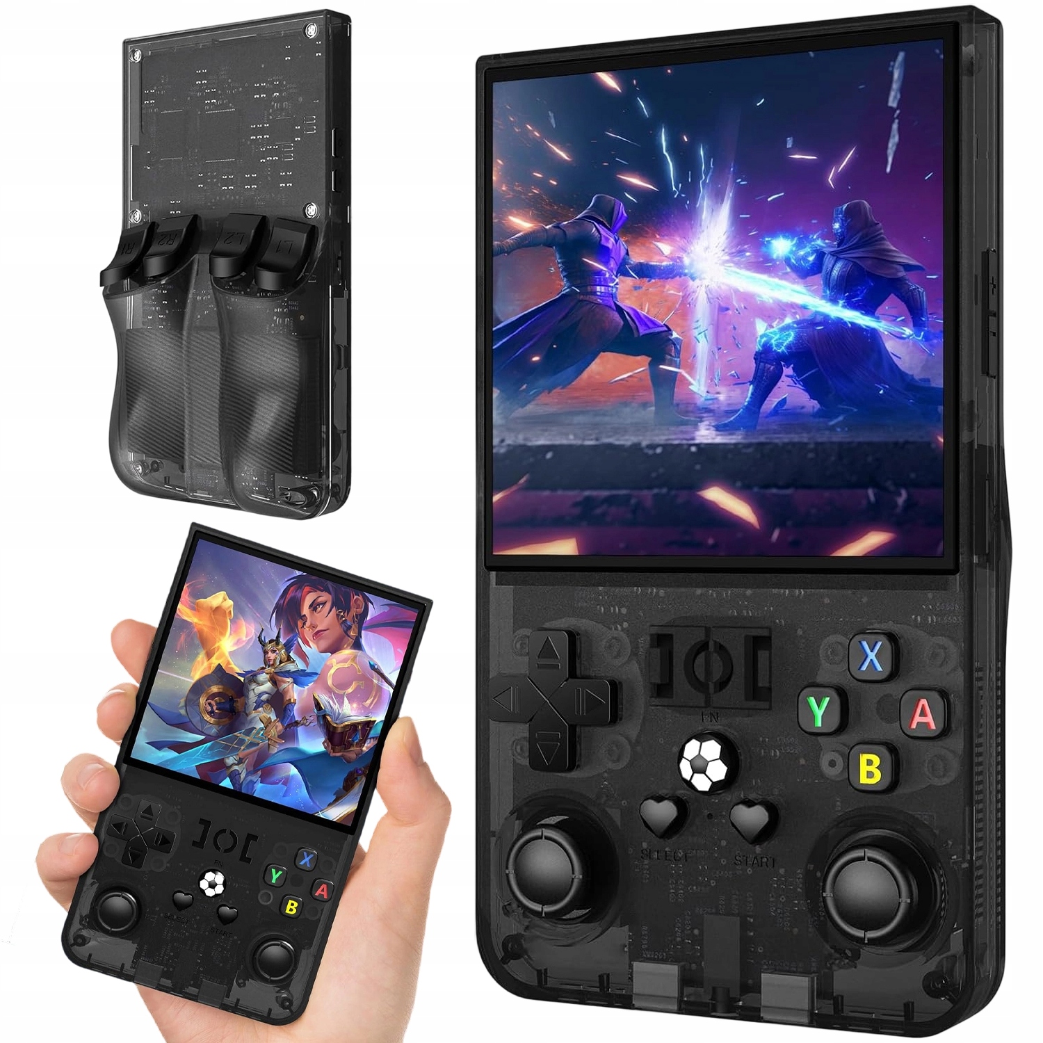 Konsola Do Gier R36MAX Czarna Retro 64GB Ips 720X720 Przenośna 18000GIER