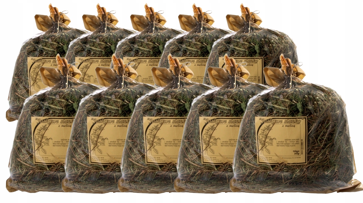 Levně Wio-Mar Jasanové seno pro hlodavce a králíky 300 g s meduňkou, sada 10 ks