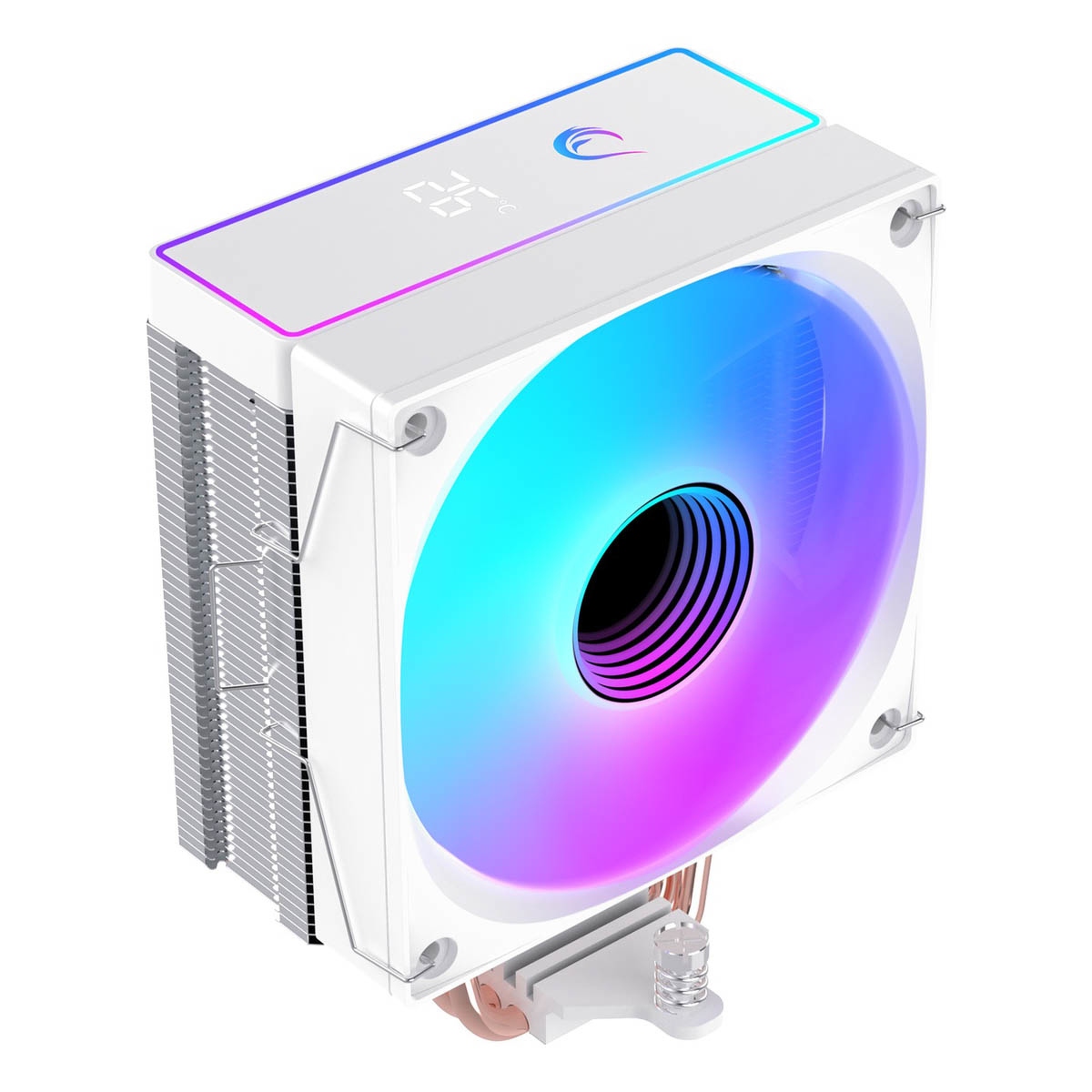 Rampage Octagon B70 Vzduchové chlazení Cpu 120MM Argb, bílý displej