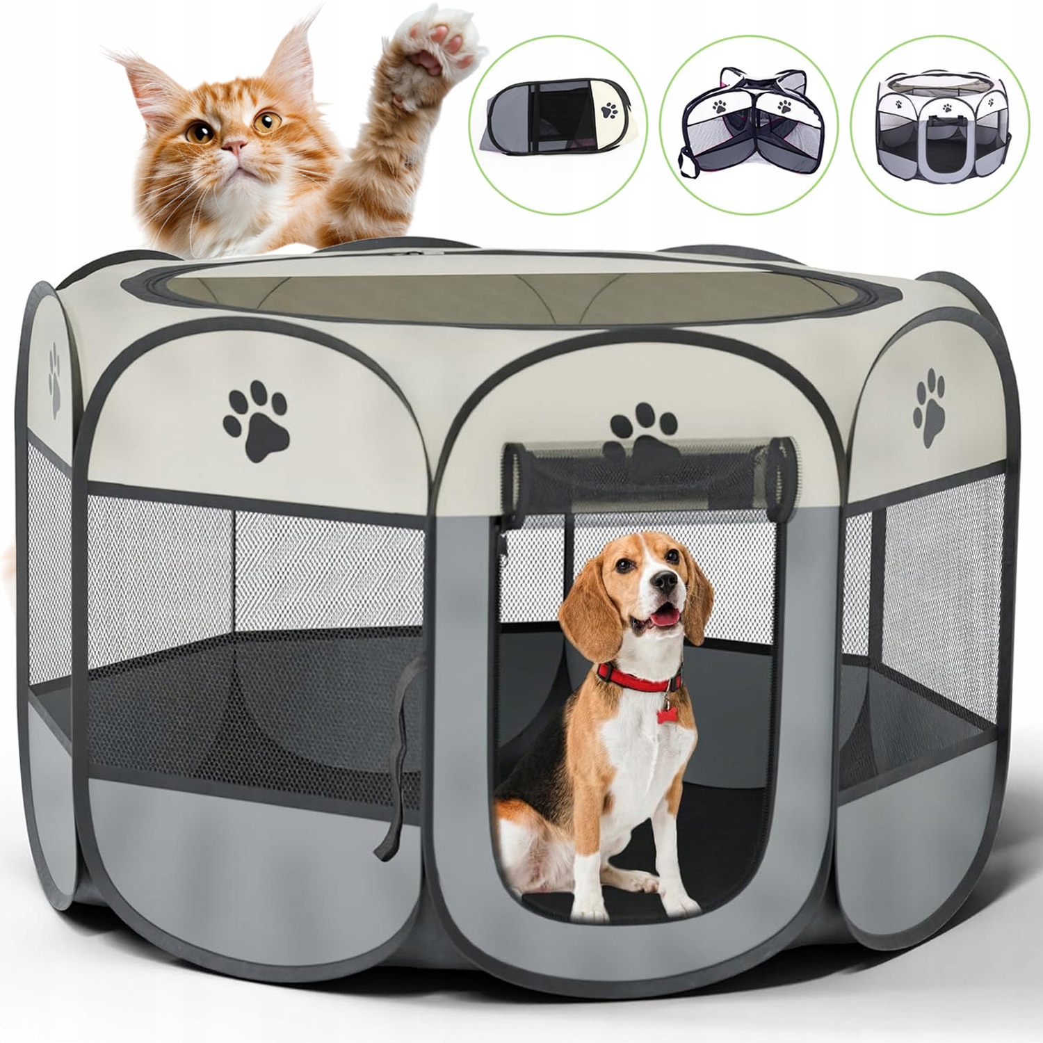 Levně Kotec Pro Psa Kočku Králíka Domu Skládací Větrání Multifunkční