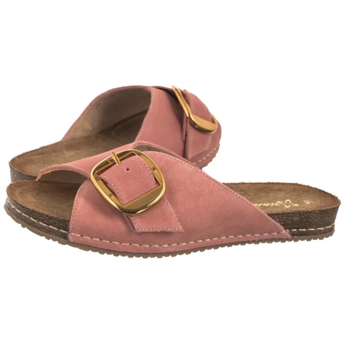 Kožené boty Dámské Nazouváky Maciejka Lososové 07000-15/00-5 Růžové