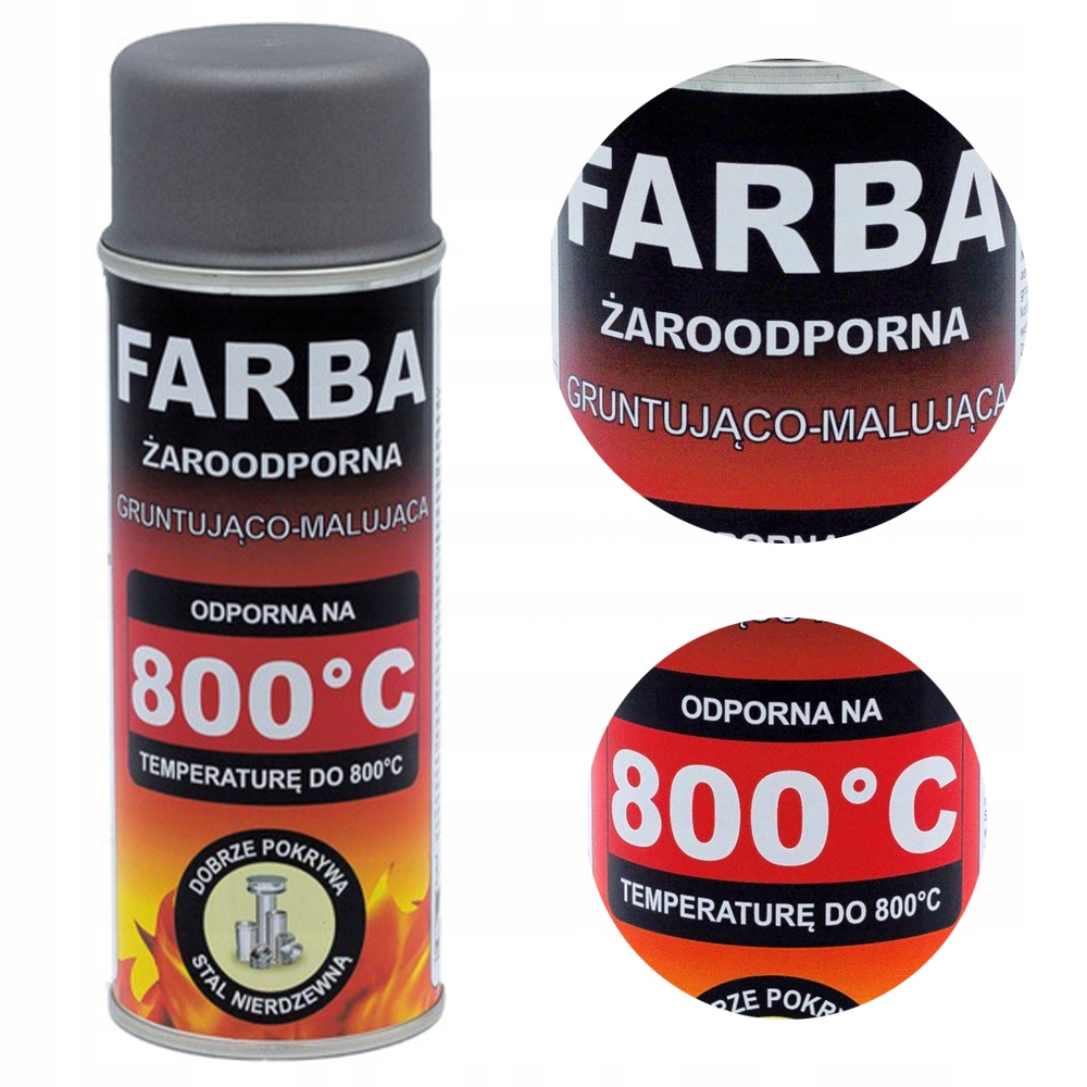 

Farba spray żaroodporny 400 ml Hansa Szary 800°C