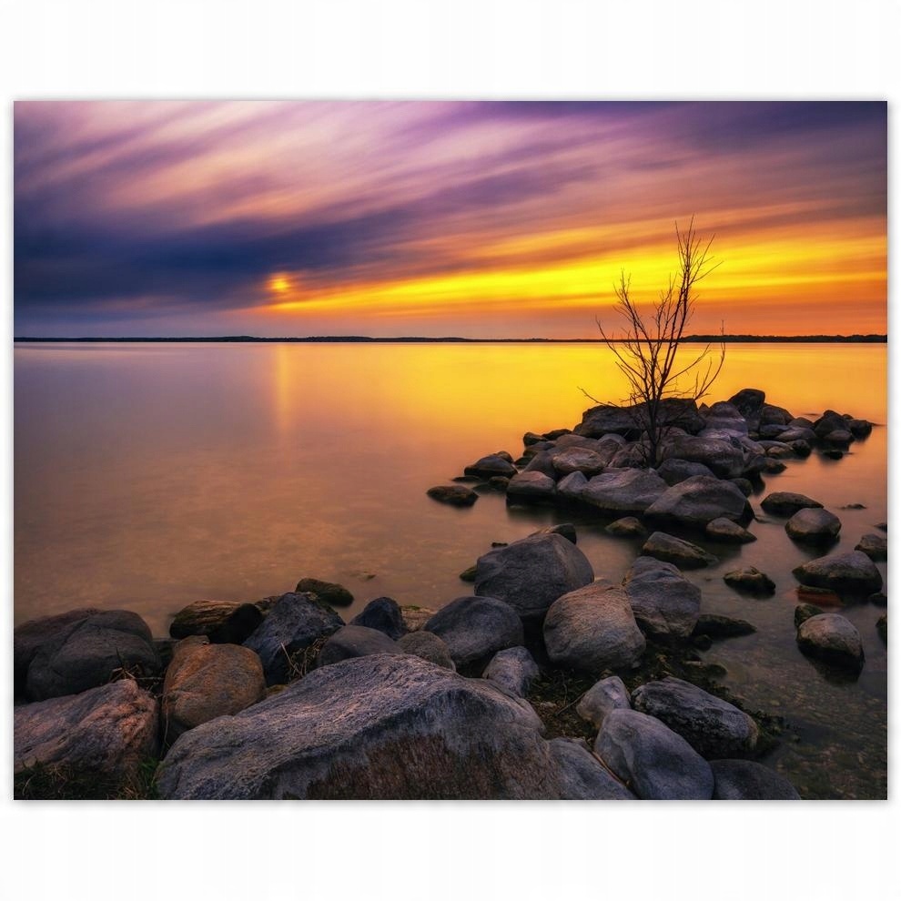 

Plakat 50x40 Skały Morze Zachód Słońca