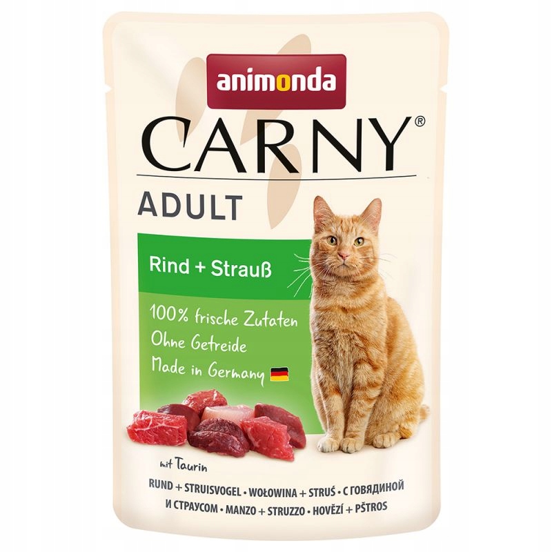 4x Animonda Carny Adult Hovězí maso Pštros kapsička 85 g