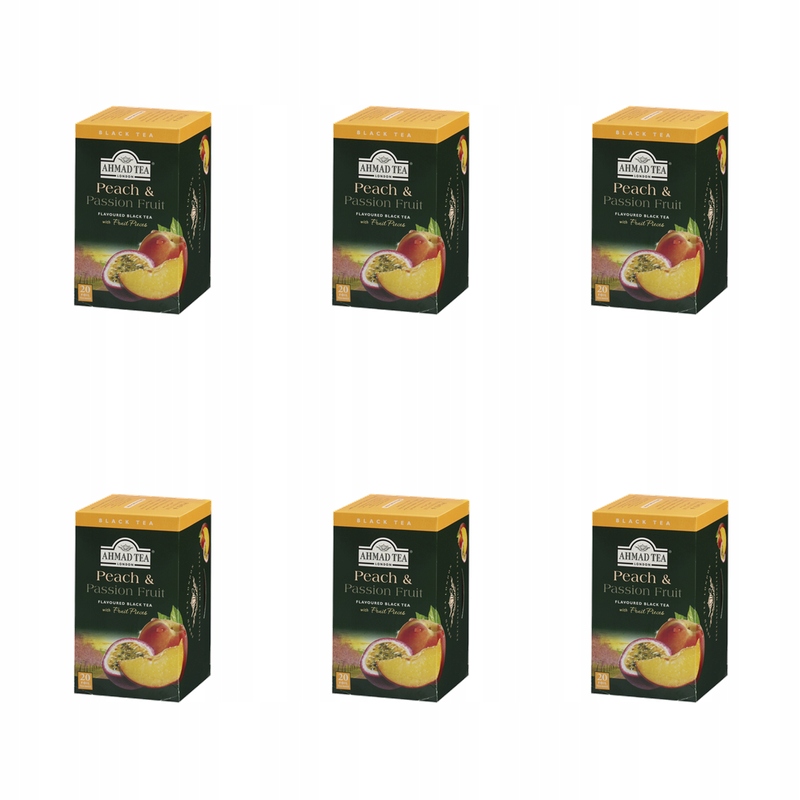 Peach&Passion Fruit Ahmad Tea 20 torebek aluminiowych X6