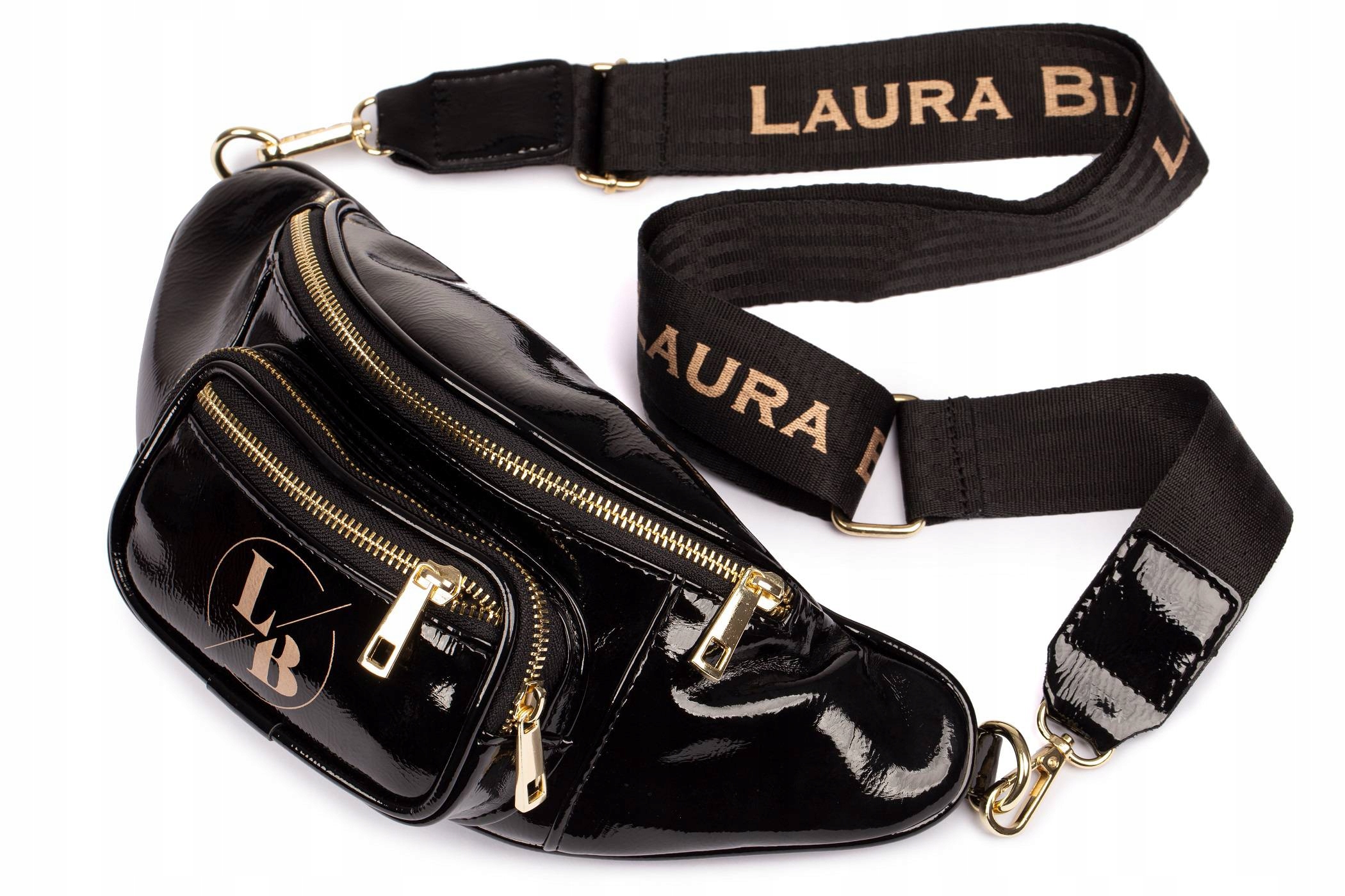 BIAŁA TOREBKA DAMSKA LISTONOSZKA NERKA SASZETKA Z PASKIEM LOGO BIODRÓWKA Kod producenta ETLB08