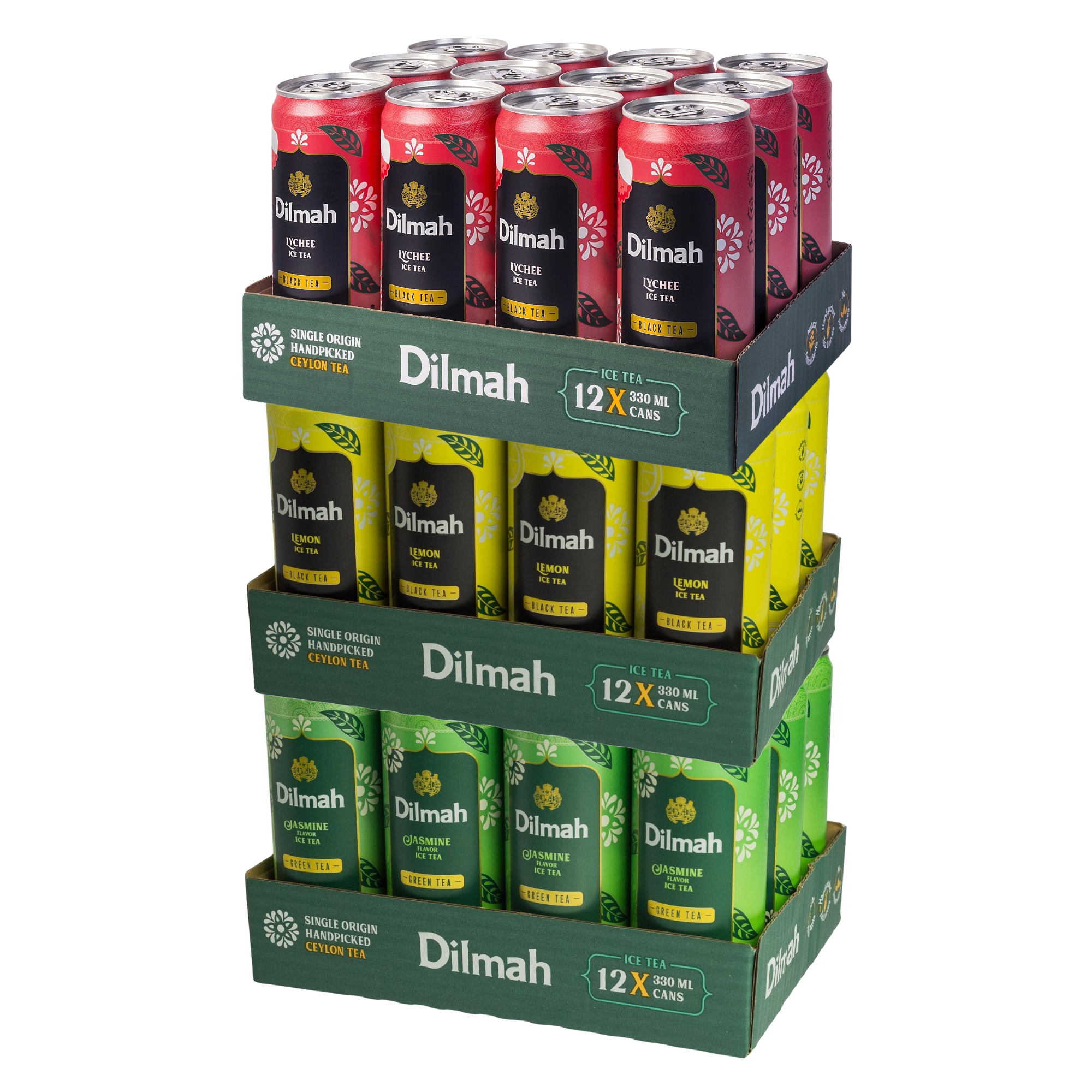 Mrożona Herbata w Puszce Dilmah Ice Tea Czarna i Zielona 330ml 3x12szt