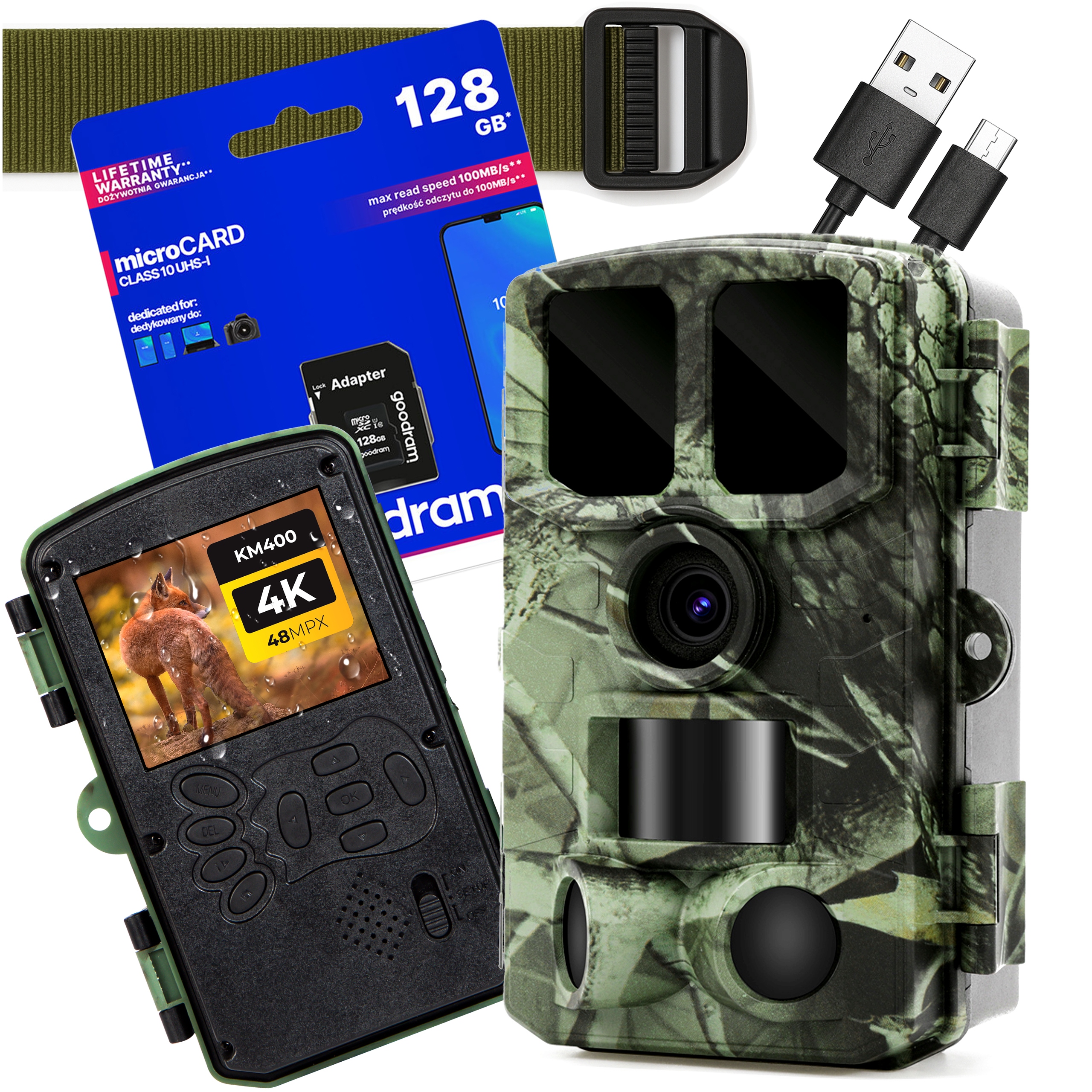 Fotopasca Lesná Kamera Vodotesná Ir 4K 48MPX 940NM Karta 128GB