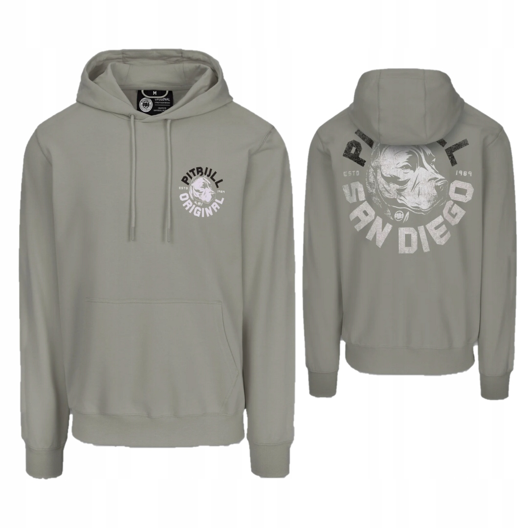 Pitbull West Coast Pánská Mikina S Kapucí Hooded Dog Sd Šedá M