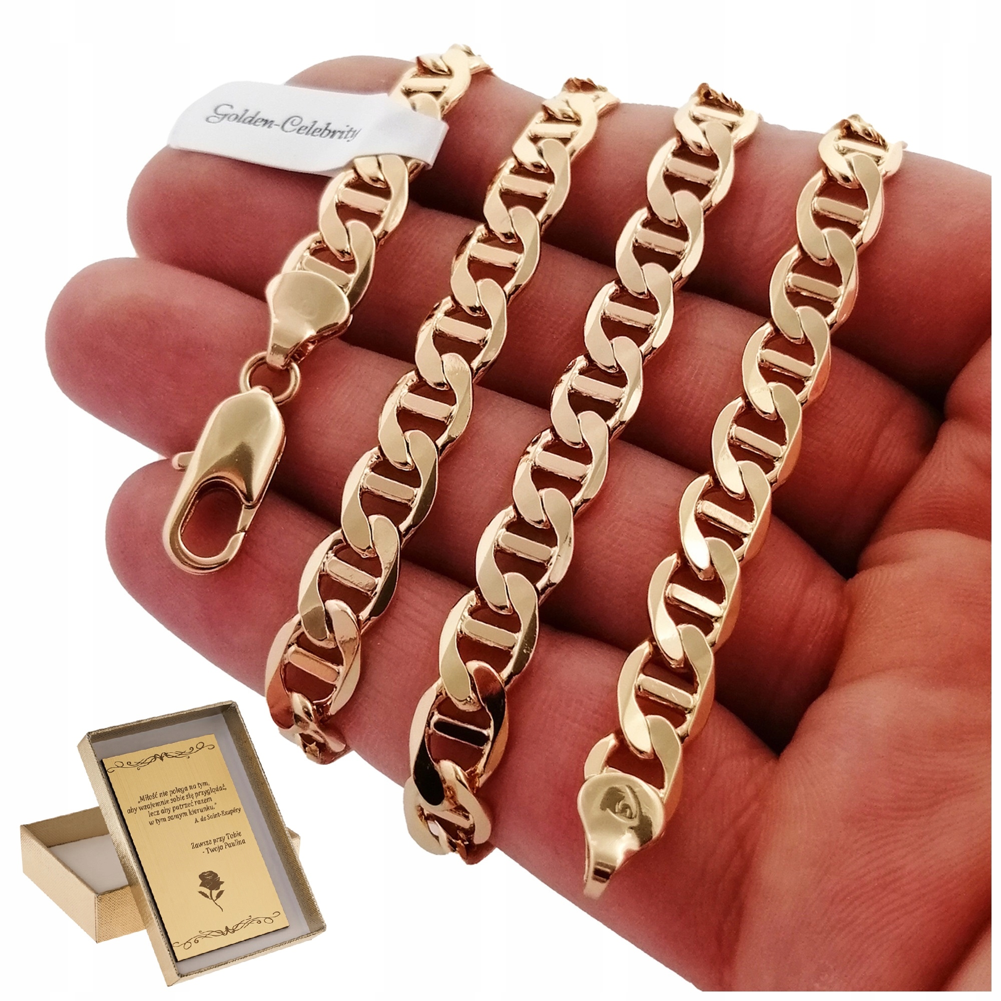 

Męski Złoty Łańcuszek Gucci 8MM Grawer