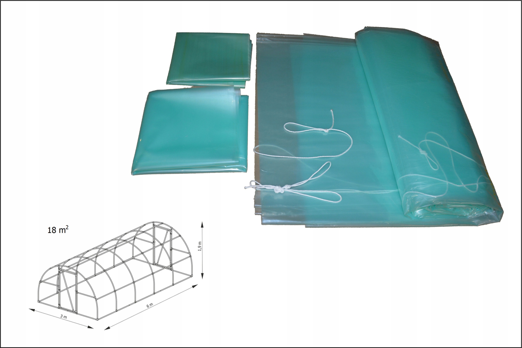 Folia ogrodnicza na tunel Lemar [A6] 6,0x3,0x1,9m, 4-sez, UV4 5-warstwowa