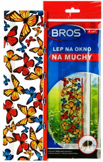 LEP NA OKNO ŚCIANĘ NA MUCHY MUSZKI OWOCÓWKI PRZECIW MUCHOM BROS (4 SZT)