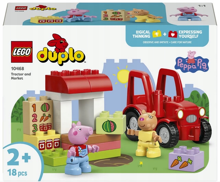 Stavebnice prasátko Pepa Traktor A Trh 10468 Lego Duplo