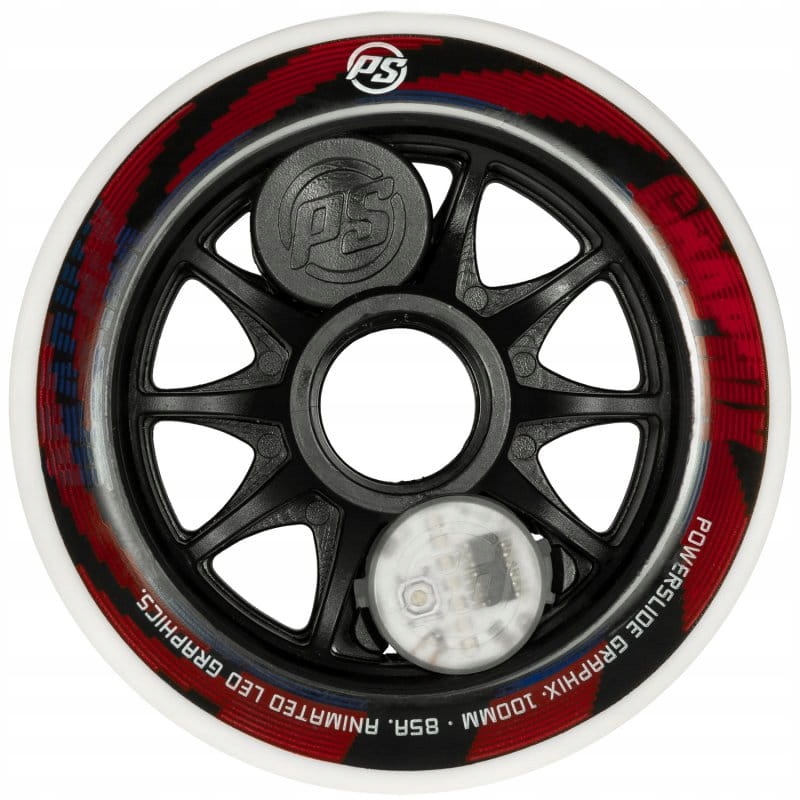Kółka do rolek Powerslide Graphix 100mm/85A Lewe