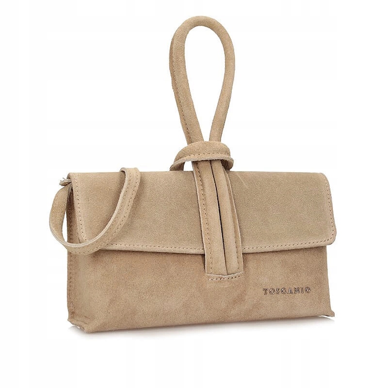 Semišová vizitková Kabelka Přes Rameno kabelka do ruky Toscanio G80 Béžová