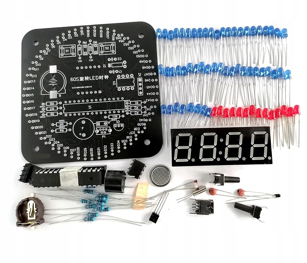 Zegar elektroniczny obrotowy 60 LED z Obudową DIY KIT Model Zegar elektroniczny 4-bit obrotowy 60 LED