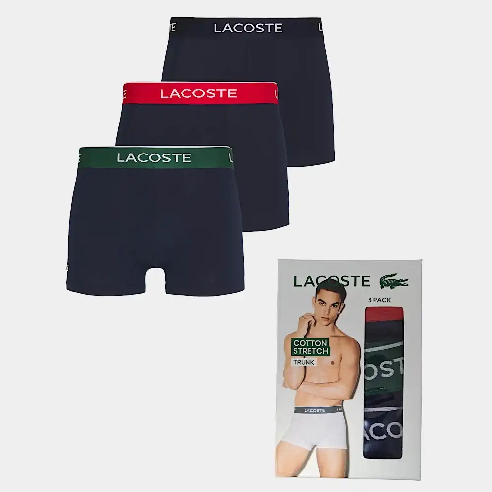 Pánské boxerky 3pack tmavě modré Lacoste L