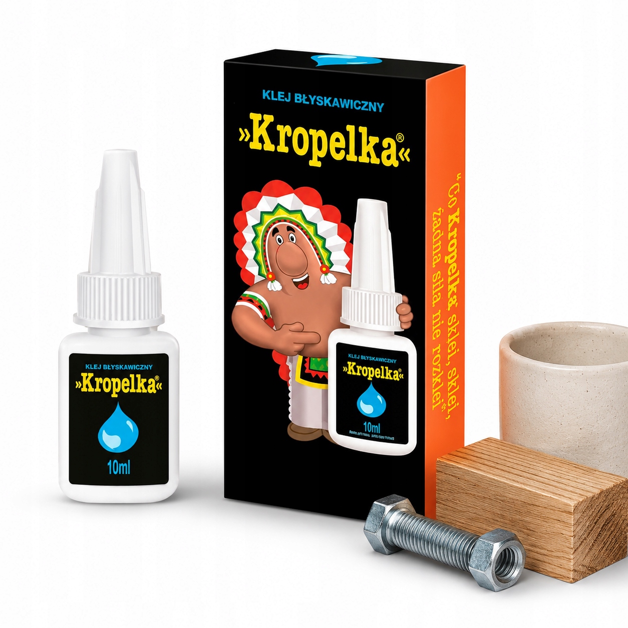Klej Kropelka 10 ml, szybki klej błyskawiczny, ceramika, drewno, metal