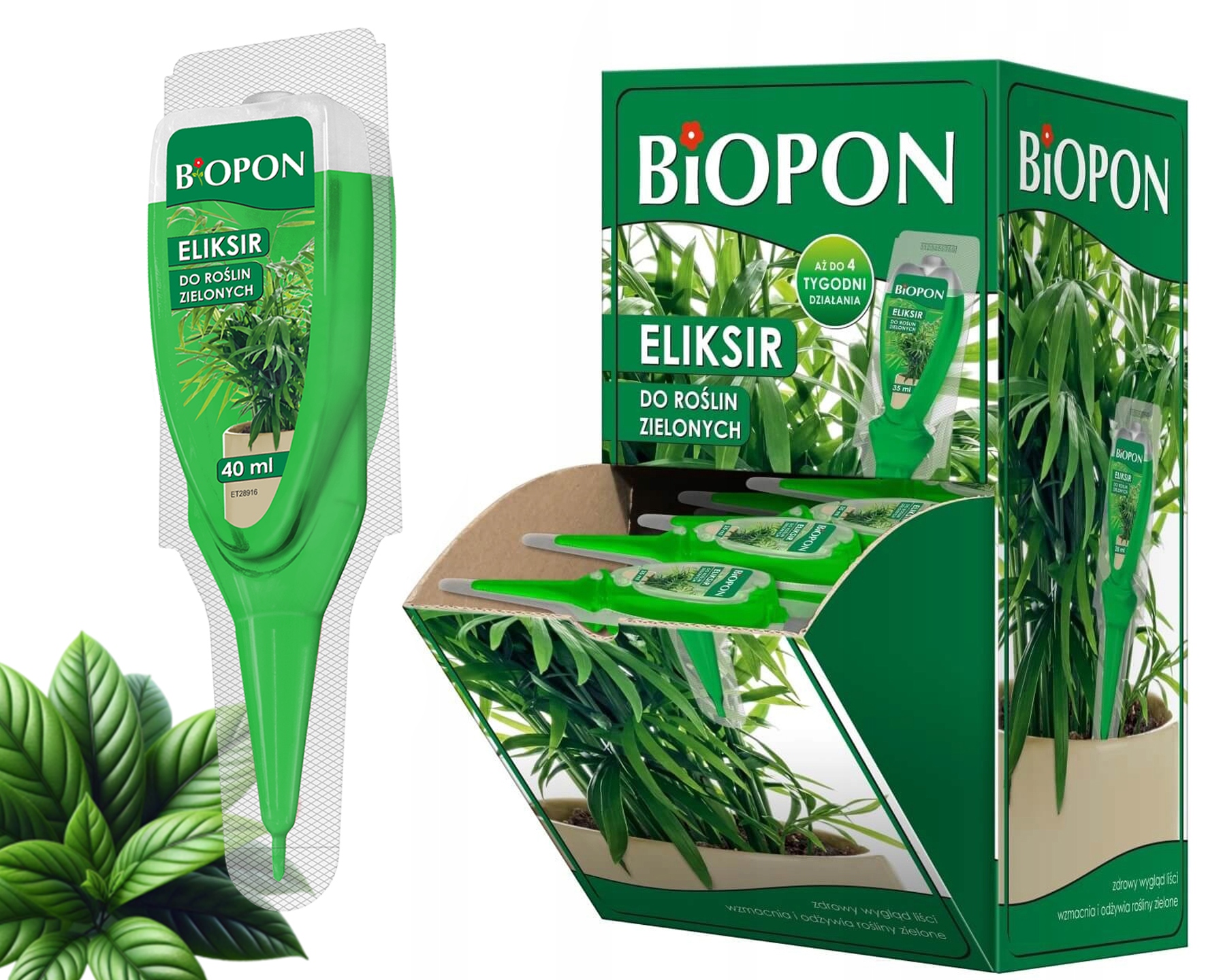Bopon Do Roślin Zielonych Nawóz Odżywka Domowych Aplikator 40 ml 36 szt.